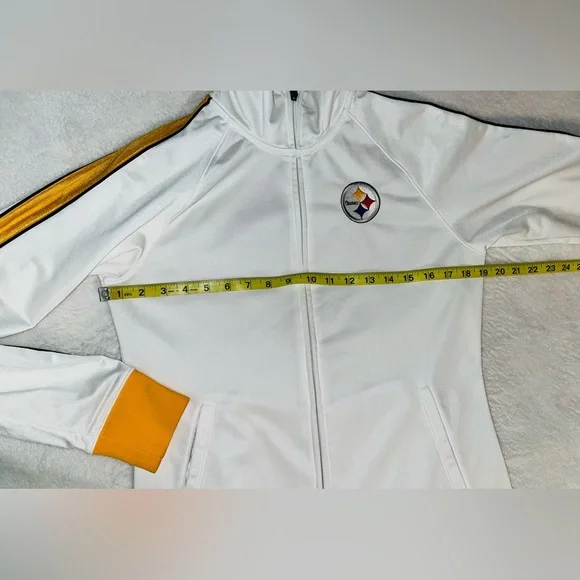 NFL Steelers Reebok Track Jacket Full Zip up sz M 💛 - Picture 4 of 9